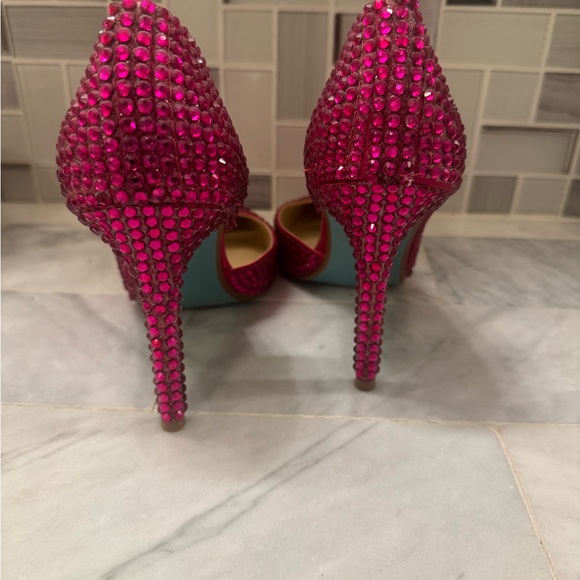 Betsy Johnson Pink Rhinestone Heels - Picture 2 of 6